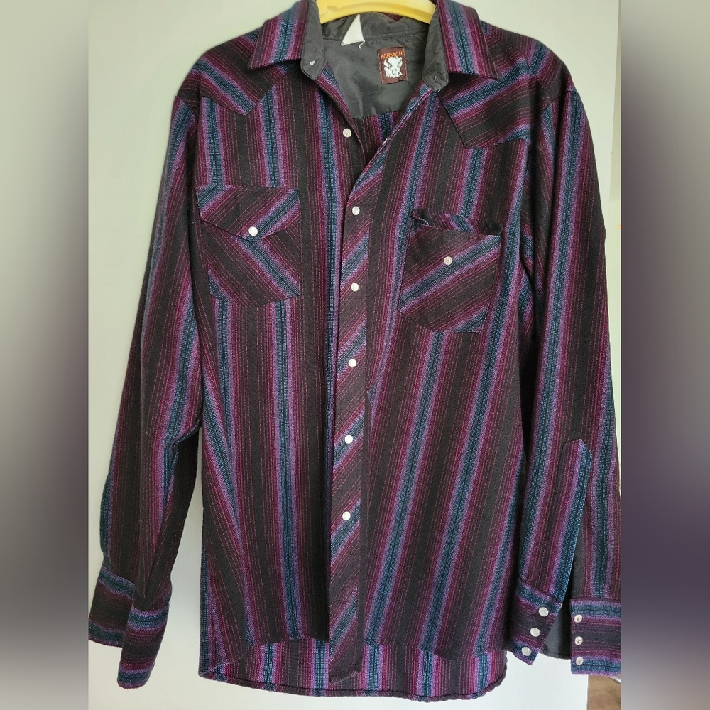 Vintage Karman Pearl Button Snap Shirt